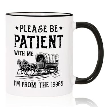 Imagem de Shqiueos Presentes engraçados de colegas de trabalho para homens e mulheres – Caneca I'm From the 1900s 325 ml, xícara de café retrô vintage, Gen X Boomer Nostalgia presente de Natal para amigos chefe