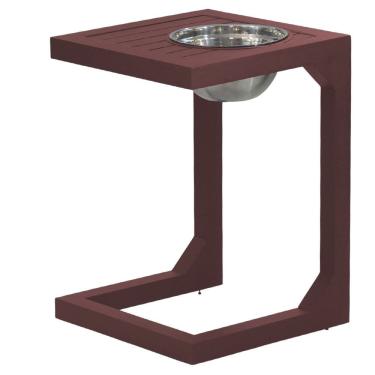 Imagem de Mesa Lateral Em Alumínio Tampo Balde Ripado Varanda, Jardim Marrom