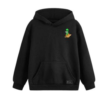 Imagem de Blusão Moletom Canguru Saturno Et Infantil Personalizado com Capuz e Bolso-Unissex