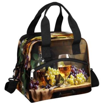 Imagem de hongjinglin Lancheira isolada para mulheres, homens, adultos, reutilizável, impermeável, à prova de vazamento, lancheira para vinho, uvas, frutas, grande, refrigeradora, lancheira, bolsas, bolsa de