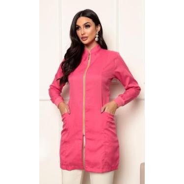 Imagem de Jaleco Feminino Acinturado com Zíper e Gorro Cirúrgico Pink Nice - Gar