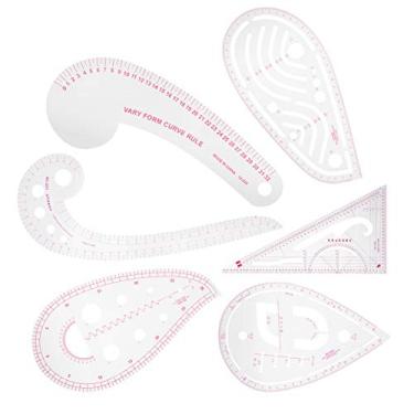 Imagem de Acouto Conjunto de Régua de Curva de Costura de 6 Peças - Régua de Classificação Francesa de Plástico Design de Roupas, Alfaiataria e Artesanato - Ferramentas Versáteis, Medições e Cortes Precisos