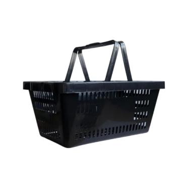 Imagem de Kit 3 Cesta de Mercado Compra Supermercado Cestinha Conveniência e Lojas, Organizadora Multiuso Reforçadas Grande(Preto)