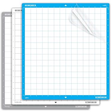 Imagem de Tapetes de corte para Silhouette Cameo 4 Plus e Cameo 5 Plus, 35 x 38 cm, pacote com 3 adesivos variados, adesivos, duráveis, tapetes de substituição para máquina Cameo Plus