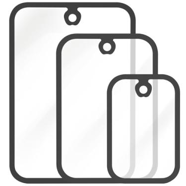 Imagem de Tábuas de corte de vidro temperado para balcão de cozinha, 3 peças de tábua de corte transparente para bancada com bordas antiderrapantes e orifício para pendurar, resistente ao calor, não tóxica