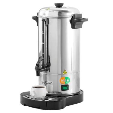 Imagem de NUPANT Dispensador de café comercial com 50 xícaras/8 L com coador atualizado, urna de água quente de aço inoxidável 304, dispensador de bebidas com modo manter quente, cafeteira grande para festas de