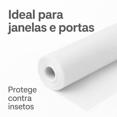 Imagem de Tela Mosquiteiro Branca de Nylon, Malha Reforçada com Furos Retangulares, 150x100cm, para Portas e Janelas, Proteção contra Insetos