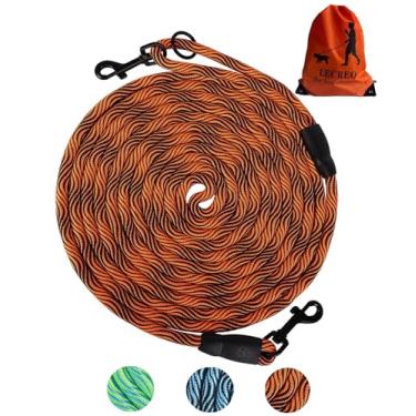 Imagem de Coleira longa para cães de 16 pés/20 pés/30 pés/50 pés para treinamento de cães, cordão de verificação resistente para cães grandes, médios e pequenos que brincam, acampam ou quintal