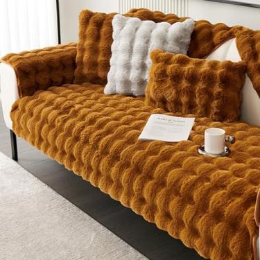 Imagem de HGTRH Capa de sofá para sofá secional em forma de L, almofadas não removíveis, capas de sofá de pelúcia quentes e amigáveis à pele, laváveis com sensação de massagem, capa de seda de sofá de vários