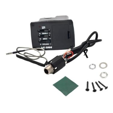 Imagem de menolana Captador piezoelétrico para ukulele com pré-amplificador, peças de reposição para de afinador, amplificador e pré-amplificador para captador