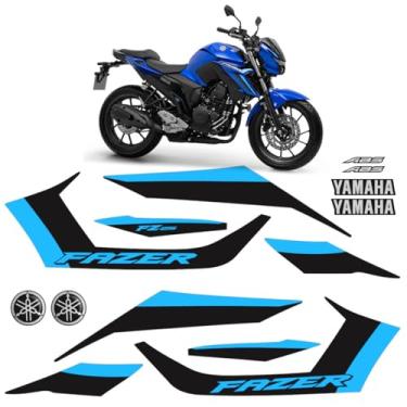 Imagem de SPORTINOX, Adesivos Para Yamaha Fazer 250 FZ25 2025 Moto Azul + Logos
