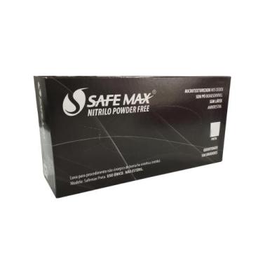 Imagem de Luva Nitrílica Preta Safemax - Caixa com 100 Unidades - Supermax,  G