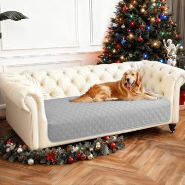 Imagem de CYCMACO Cobertor impermeável para cães, capa de cama macia antiderrapante, lavável para cães, protege sofá, móveis, caixa, carro, cobertor resistente a vazamentos (76 x 133 cm, cinza claro)