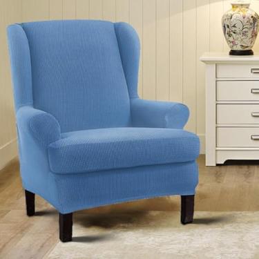 Imagem de Capa elástica para sofá, poltrona, protetor de móveis, macio com fundo elástico, para sala de jantar, escritório, decoração de casa, sala de estar, azul ||Tamanho regular