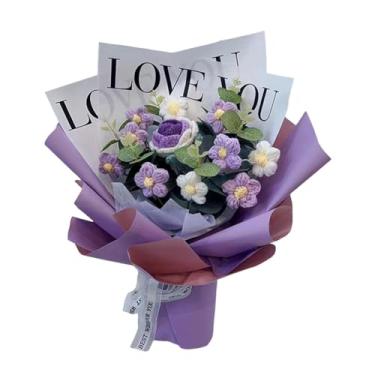 Imagem de predolo Buquê de Flores de Crochê, Buquê Tricotado, Flores Artificiais, Presentes Que Não Desbotam, Centros de Mesa, Arranjos Florais para Festas, Adereços Pa, roxo, Tamanho real