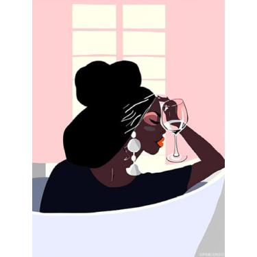 Imagem de UPABLUNSO Kits de pintura de diamante mulher na banheira, artesanato 5D faça você mesmo para adultos, kit de pintura de diamante para adultos, kit de pintura de pedra redonda completa, para decoração