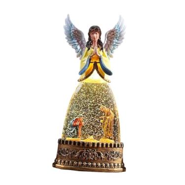 Imagem de Generic Globo de Neve Musical de Natal com Caixa de Música Iluminada, Estatueta de Anjo, Centro de Mesa para Escritório, Style C