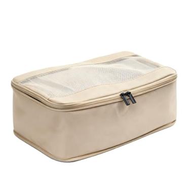 Imagem de Pssopp Organizador de Embalagem de Viagem, Saco de Armazenamento de Roupas de Compressão Reutilizável Organizador de Bagagem para Calças Tops Sapatos (Nº 4 Cor Café)