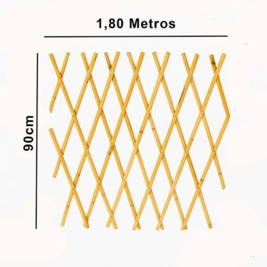 Imagem de Treliça Gradil Cerca Painel de Bambu para plantas decorativo jardim ve