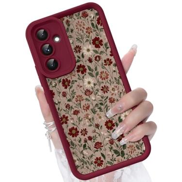 Imagem de CASBST Capa para Samsung Galaxy A36 5G, design criativo de flores para meninas e mulheres, capa de silicone líquido, moldura mais grossa à prova de choque e resistente a arranhões para Samsung A36