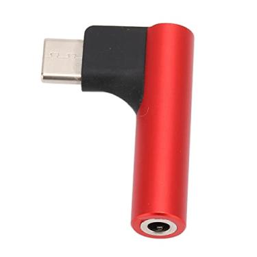 Imagem de Cryfokt Adaptador de Som USB C para 3,5 Mm Chip DAC Avançado HiFi Stereo Mic Aux Dongle para Pixel, Nord - Suporta Controle Remoto para Listas de Reprodução de Música Fáceis (Vermelho)