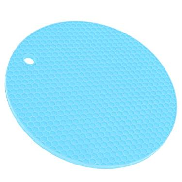 Imagem de GLOGLOW Acessórios de Fogão Tapete Resistente Ao Calor de Qualidade Alimentar para Uso Em Mesa, Micro-ondas e Forno, Resistência à Temperatura de 446 ° F, Jogo Americano Redondo de Silicone de 7,0 X