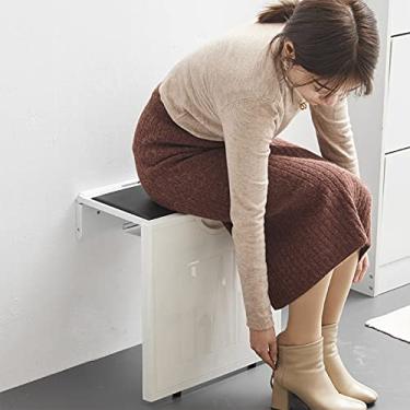 Imagem de TRGCJGH Assento de chuveiro dobrável montado na parede banco de sapato, assentos de banho dobráveis com montagem na parede para tomar banho para adultos, idosos e idosos
