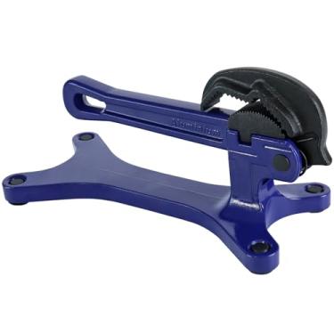 Imagem de YHK Torno de tubo de alumínio, torno de tubo portátil leve para tubos de 1/20.3 cm a 1-1/5.1 cm, garra antiderrapante com serrilhada, ideal para operações de encanamento (azul)