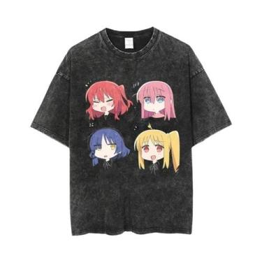 Imagem de Camiseta De Algodão Estampada Com Música Da Banda Anime Bocchi the Roc