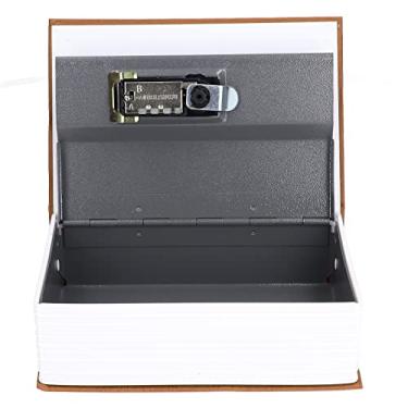 Imagem de Cuofyunl livro em forma de aço seguro clássico livro secreto bloqueio seguro tipo senha caixa de armazenamento doméstico (Marrom)