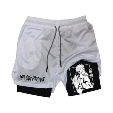 Imagem de Shorts De Treino Masculinos 2 Em 1 De Verão Com Camada Dupla Para Acad