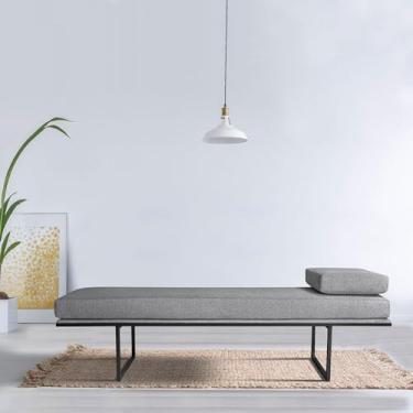 Imagem de Puff em Veludo 180cm Galli Sofani Marrom/1055/preto