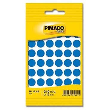 Imagem de Etiqueta Pimaco TP 12 Redonda Azul com 210 unidades