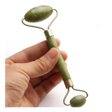 Imagem de Rolo Massageador Pedra De Jade Anti Rugas Massagem Facial - Lullu Pers