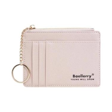 Imagem de Carteira Slim Feminina Multi Cartões Com Chaveiro Estilo Ins, Bolsa De