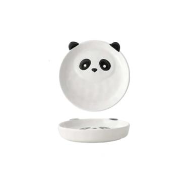 Imagem de Conjunto de utensílios de mesa panda fofos japoneses sob o esmalte prato de cerâmica sabor caseiro