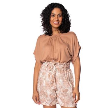 Imagem de Blusa Feminina Giraffe Morcego Texturizada Marrom-Feminino