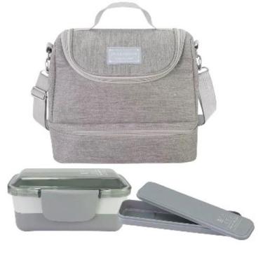 Imagem de Kit Marmita Térmica 3 peças Jacki Design Viajem Portátil, Cinza