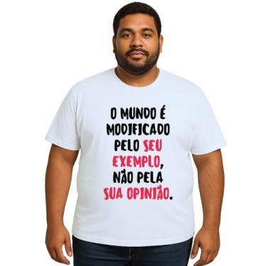Imagem de Camiseta Mundo Modificado Pelo Exemplo Personalizada - Use P4, Branco,