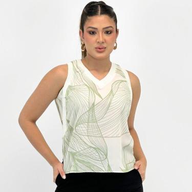 Imagem de Blusa Bana Bana Regata Estampada Gola V Feminina-Feminino
