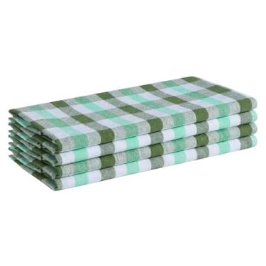 Imagem de Softopia Cotton Pacote com 4 toalhas de cozinha xadrez, 45 x 66 cm, 100% algodão, panos de prato absorventes para secagem de cozinha, panos de prato reutilizáveis para limpeza, panos de lavagem de