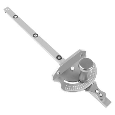 Imagem de Aoresac Conjunto de Medidores de Alínea de Alumínio, Régua ângulo Posicionamento Rápido Com 27 Paradas de ângulo, Cortes Precisos de Chanfros Dentro de Uma Faixa de 60 Graus para (Prata)