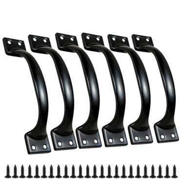 Imagem de Cixuaiti Puxador de armário e maçaneta de porta, puxadores de gaveta de cozinha premium de 14 cm | Fácil instalação, maçanetas de porta de portão de aço inoxidável pretas para ambientes externos