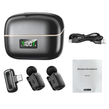 Imagem de Dpofirs Mini Microfone de Lapela Com Redução de Ruído AI Sem Fio para Gravação de Vídeo, Filmagem de Vlog e Entrevistas Com Bateria de 20 Horas Plug and Play para Telefones, Computadores e Câmeras