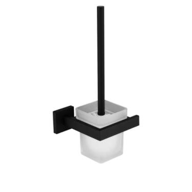 Imagem de Toalheiro preto de aço inoxidável 304, suporte de papel higiênico, suporte de sabão líquido, barra de toalha, acessórios de vaso sanitário, escova de vaso sanitário MB