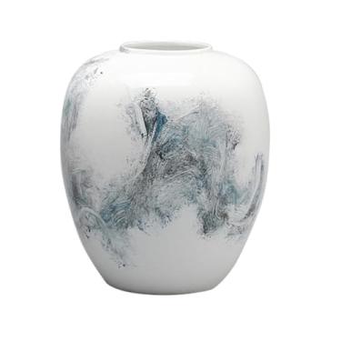 Imagem de x3anggyt5 Vaso de flores retrô chinês vaso de cerâmica ornamento sala de estar arranjo de flores flor pintada à mão paisagem criativa decoração de entrada de casa decoração de casa decoração de casa