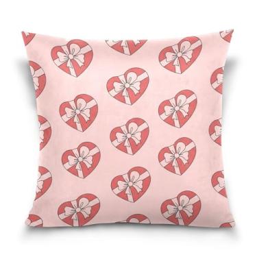 Imagem de Wassud Capa de almofada decorativa com design de caixa de coração, 45,7 x 45,7 cm, para sofá, casa, casa de fazenda, decoração de quarto