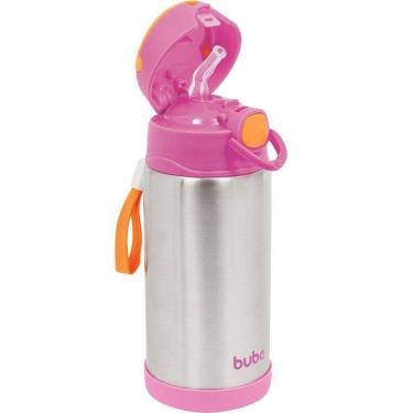 Imagem de Copo Térmico Parede Dupla Com Canudo Buba Rosa-Feminino
