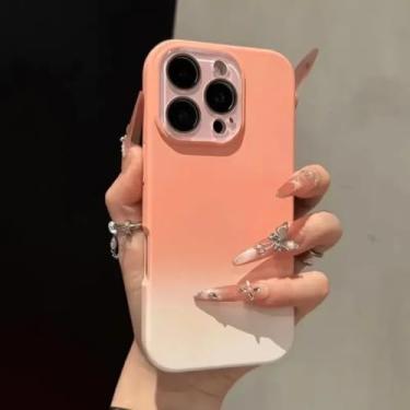 Imagem de HCPIHF Capa de celular de silicone líquido com efeito degradê, macia e resistente a impactos, para modelo 12/B (com logotipo 12/B).