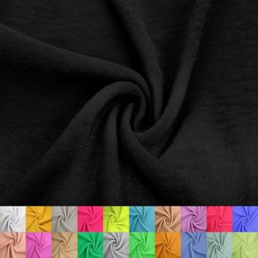 Imagem de Stylish Fabric 149.9 cm Wide Air Flow Cey 100% poliéster, tecido leve e respirável 160 GSM por jarda para costura, vestuário de verão e projetos de bricolage, preto 2 jardas